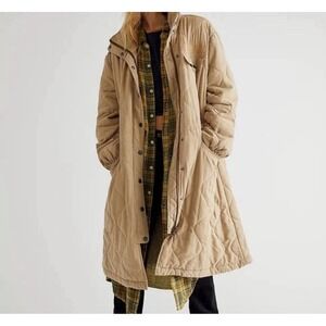 Free People We The Free $298 MSRP Be Me Padded Parka Jacket Coat Brown Size XS